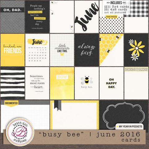 My Year In Pockets: "Busy Bee" | June 2016 (Cards)
