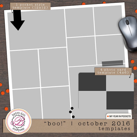 My Year In Pockets: "Boo!" | October 2016 (Templates)