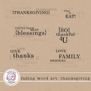 Fading Word Art: Thanksgiving