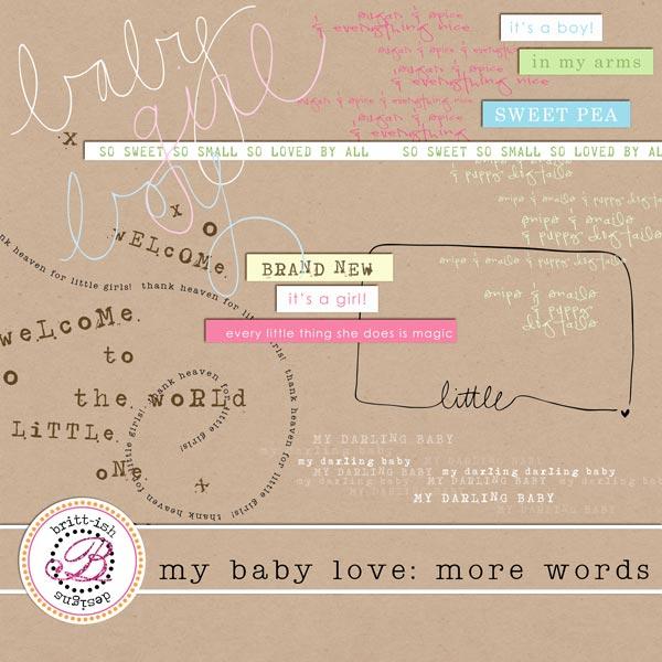 My Baby Love: More Words
