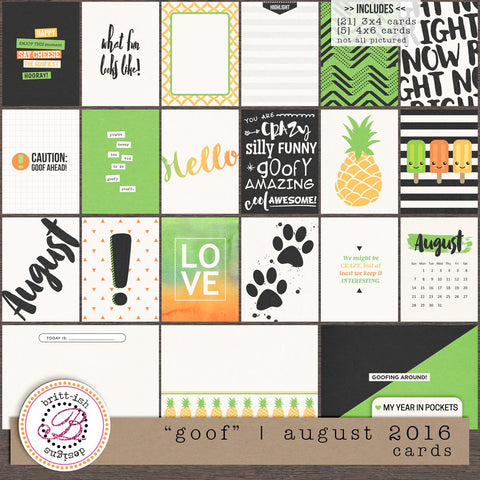 My Year In Pockets: "Goof" | August 2016 (Cards)