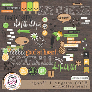 My Year In Pockets: "Goof" | August 2016 (Embellishments)