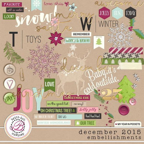 My Year In Pockets (December 2015): Embellishments
