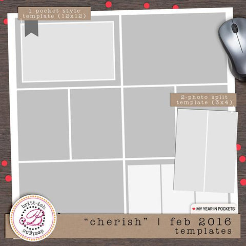 My Year In Pockets: "Cherish" | February 2016 (Templates)
