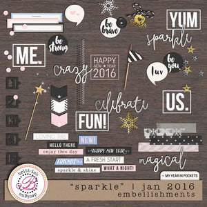 My Year In Pockets: "Sparkle" | January 2016 (Embellishments)