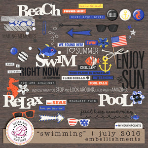 My Year In Pockets: "Swimming" | July 2016 (Embellishments)