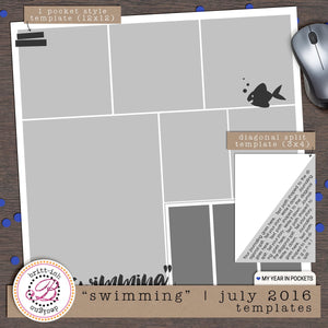 My Year In Pockets: "Swimming" | July 2016 (Templates)