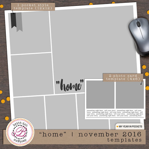 My Year In Pockets: "Home" | November 2016 (Templates)