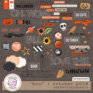 My Year In Pockets: "Boo!" | October 2016 (Embellishments)