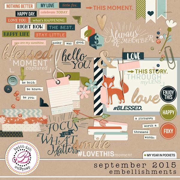 My Year In Pockets (September 2015): Embellishments
