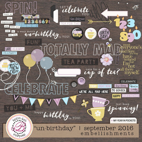 My Year In Pockets: "Un-Birthday" | September 2016 (Embellish)