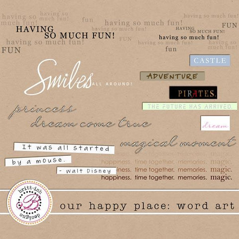 Our Happy Place Word Art